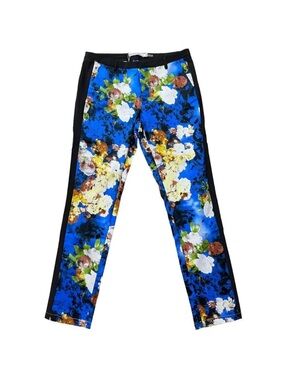 Lucy Paris Floral Tuxedo Stripe Straight Leg Trouser Pants Womens‎ Sz Medium NWT